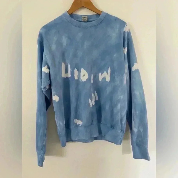 Sporty And Rich Blue Tie Dye Crewneck Side S - Picture 5 of 6